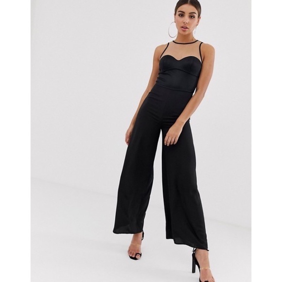 ASOS Pants - The Girlcode satin top illusion jumpsuit NWT